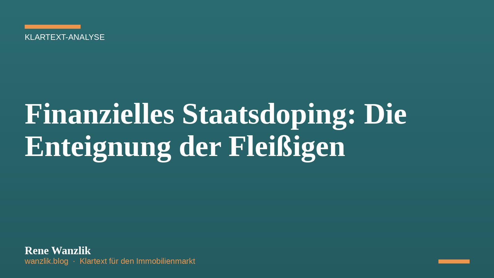 💊 Finanzielles Staatsdoping: Die Enteignung der Fleißigen